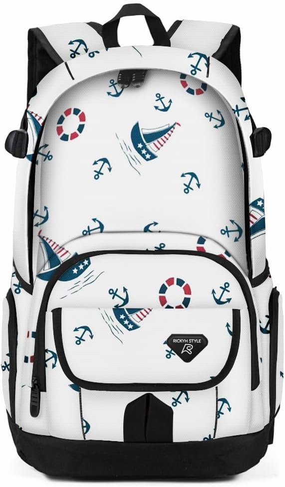 rickyh style School Backpack Travel Bag for Men & Women Lightweight College Back Pack with Laptop Compartmen