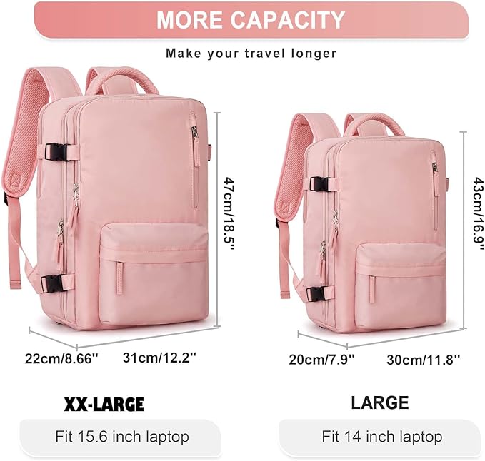WONHOX Large Travel Backpack Carry on Flight Approved Laptop Work Business Backpack for Women Men Mochila de Viaje