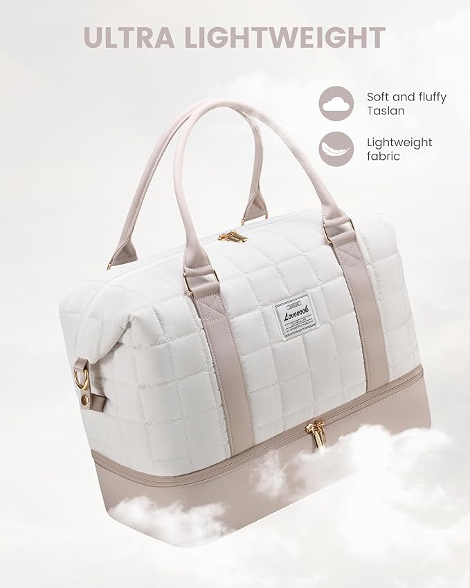 LOVEVOOK Weekender Bags for Women with Shoe Compartment, Carry On Overnight Bag with Toiletry Bag, Personal item travel bag with Wet Pocket, 2Pcs Set