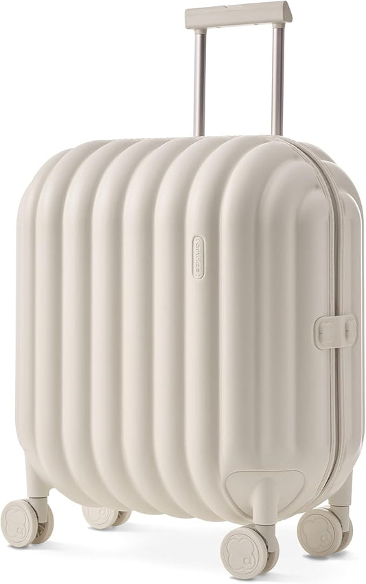 artrips Carry On Luggage 20 Inch for Business Travel & Short Trips, Italian-Inspired Lightweight Hard Shell Suitcase, German PC Matte Shell, Airline Approved, TSA Lock, White