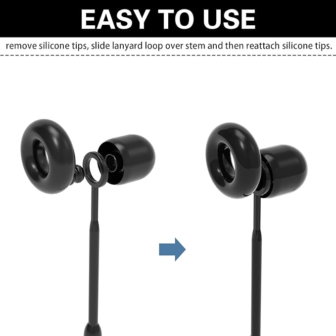 Earplug Lanyard [2 pcs] with Magnetic Tug-Resistant Safety Cord, Flexible Silicone Lanyard with Most Earplugs with Removable Tips Compatible