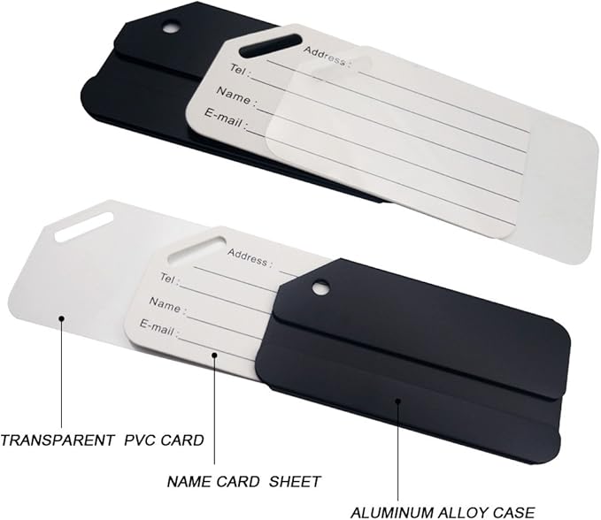 Aluminum Luggage Tags, Luggage Tag Holders for Travel Luggage Baggage Identifier by Ovener (7Pack Mutilcolor)