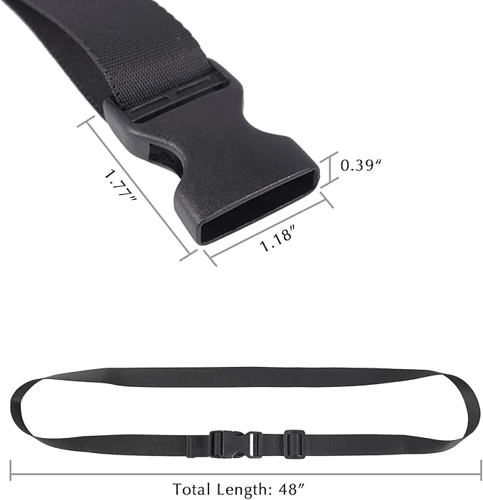 Vigorport Utility Straps Quick Release Nylon Backpack Accessory Bag Strap,Adjustable for Hiking,Travel,Outdoor Sports-4 Pack (Black, 1" W-48 L)