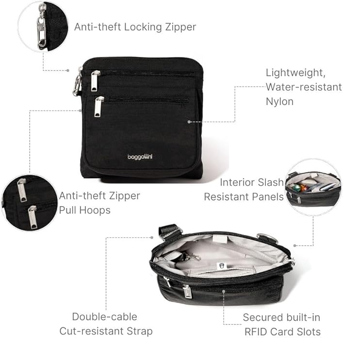 Baggallini womens Securtex Anti-theft Crossbody