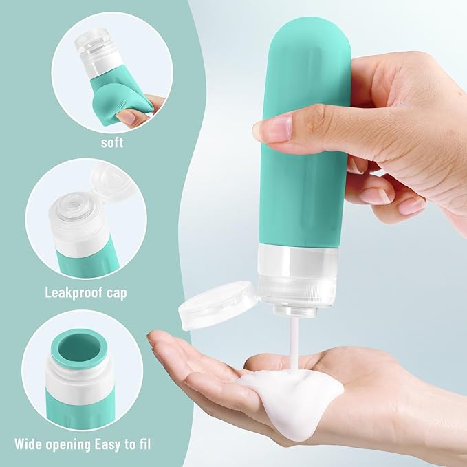 Landisun Travel Bottles for Toiletries 18Pack Toiletry Travel Size Containers Travel-Bottles Accessories TSA Approved Leak Proof (Blue)