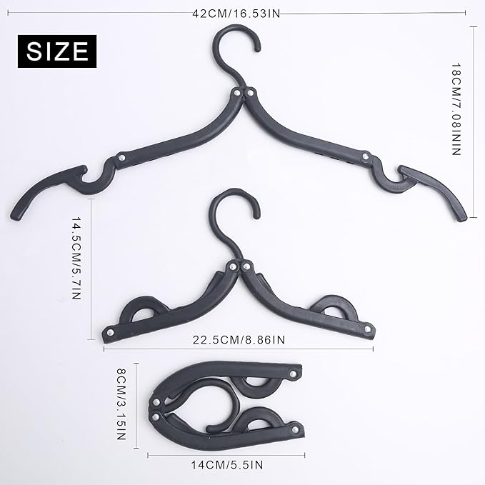 6PCS Travel Hangers for Cruise Foldable Hangers - Portable Folding Clothes Hangers Travel Accessories Foldable Clothes Drying Rack Cruise Essentials