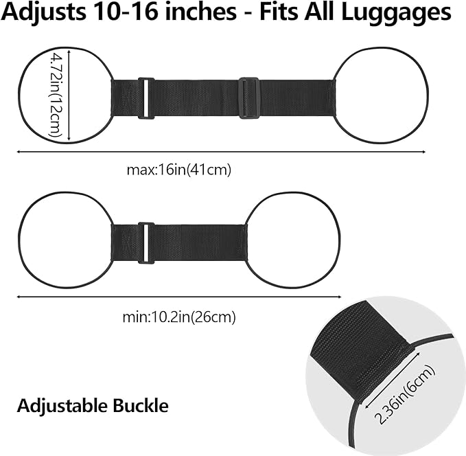 BILIONE Add a Bag Luggage Straps 4 Pack, Adjustable Bungee Elastic Belt to Connect Two Suitcases, Secure Carry On & Travel Essentials (Orange)