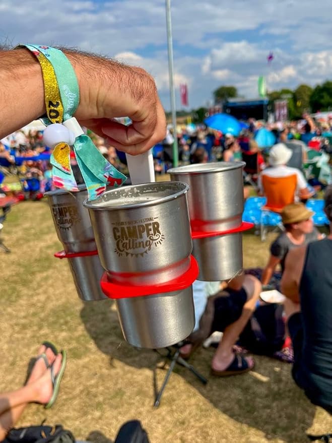 CarryAround Fold Away Cup Carrier/Caddy [Made in UK] [Black] Take-Out Coffee Soft Drink Pint Beer Beverage Holder, Sturdy Reusable Pocket Size, Festival Sports Gigs Easy Safe - hot Drinks, 2,3,4 Cups