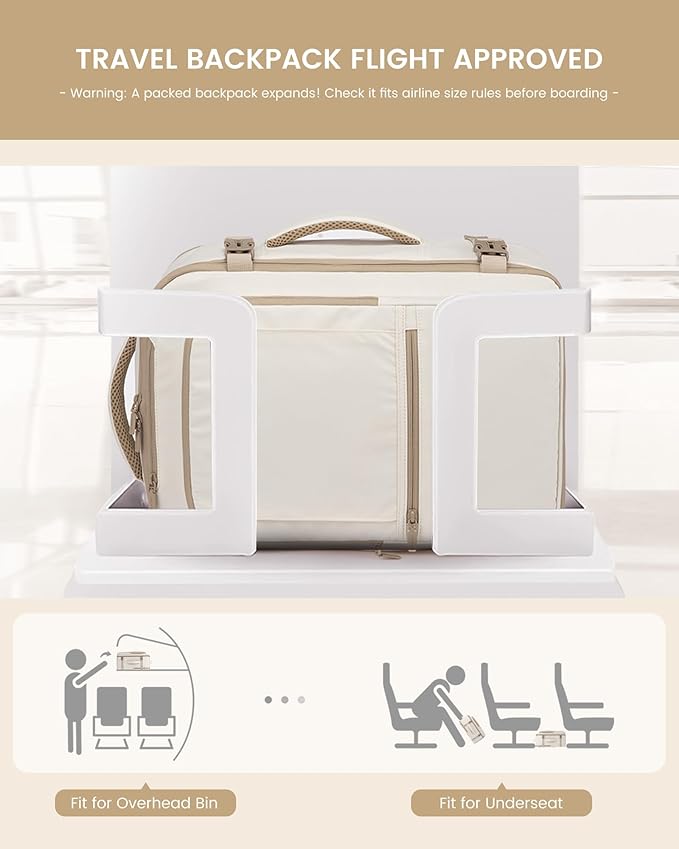 LOVEVOOK Travel Backpack for Women & Men, 60L Large Carry On Backpack Airline Approved, TSA Personal Item Weekender Bag, Laptop Backpacks with 3 Packing Cubes for Travel Essentials, Waist Belt