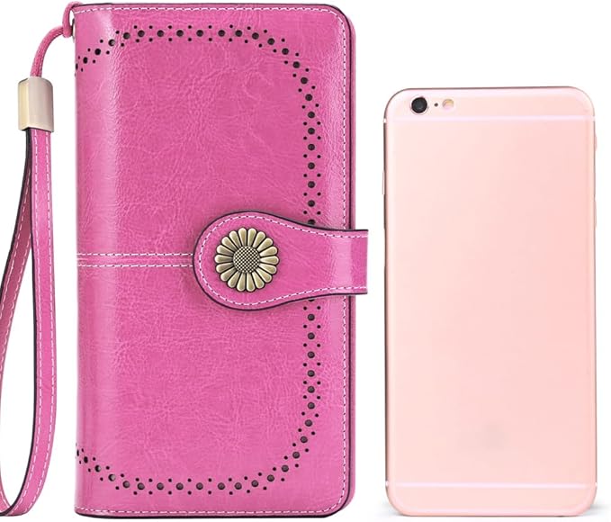 SENDEFN Wallets for Women Leather Credit Card Holder with RFID Blocking Large Capacity Wristlet | with RFID Blocking, Large Capacity, Wristlet, with RFID Blocking, Large Capacity, Wristlet
