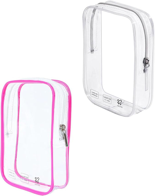 2 Packing Cubes 1 Quart Size Travel Bag TSA Approved Toiletry Bag Clear Small Purse Pouch International Long Flight Must Haves for Toiletries Makeup Liquids Airplane Europe Vacation Essentials