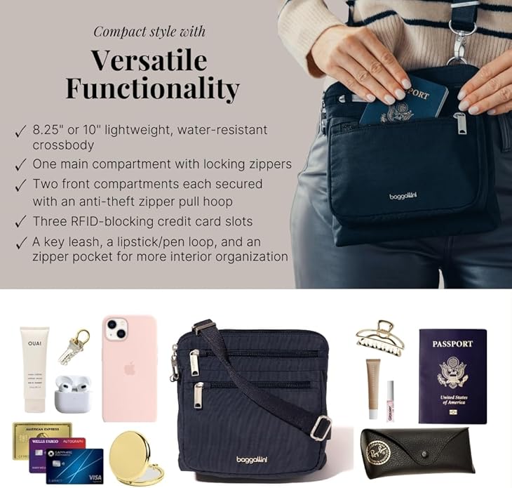 Baggallini womens Securtex Anti-theft Crossbody
