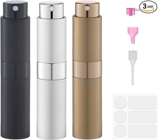 Perfume Atomizer Travel Bottle Refillable: Cologne Sprayer Portable for Men - Mini Spray Empty for Refill - 8ml Small Size Brown