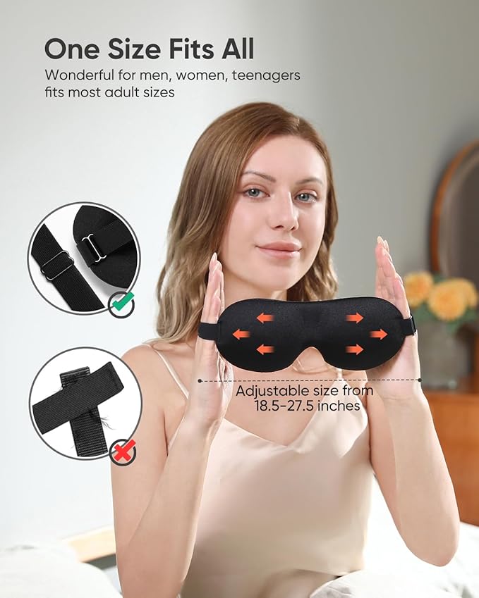 LKY DIGITAL Sleep Mask for Side Sleeper 3 Pack, Blackout 3D Eye Mask for Sleeping, Night Blindfold for Men Women