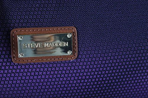 Steve Madden Designer-Gepckkollektion Leichter Softside-Koffer fr Damen und Herren strapazierfhige 50,8 cm groe Tragetasche mit 4 rollenden Spinner-Rdern, Shadow Purple, 20in, Carry on Bag With