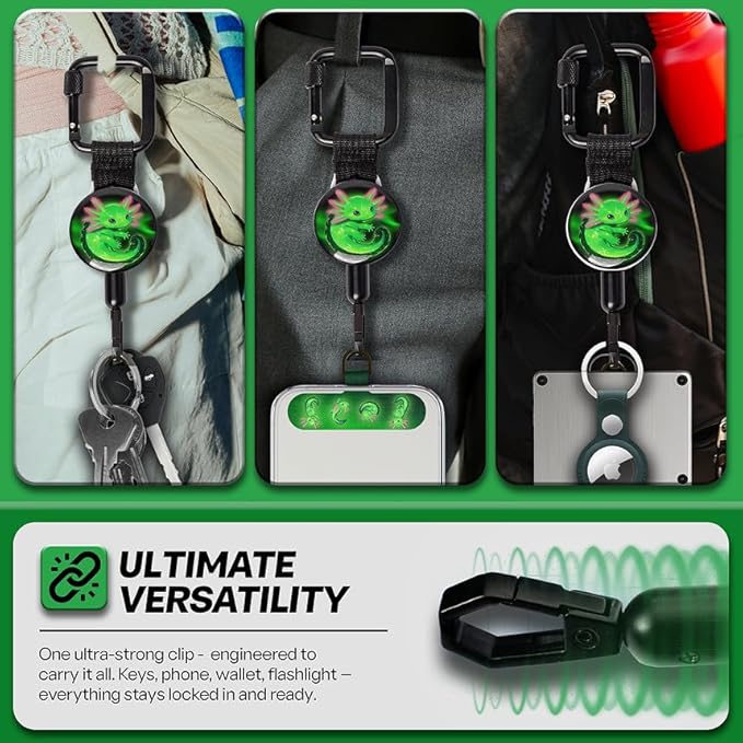 ClutchLoop Anti-Theft Phone Tether - Universal Adhesive Anchor, Retractable Steel Line and Locking Carabiner