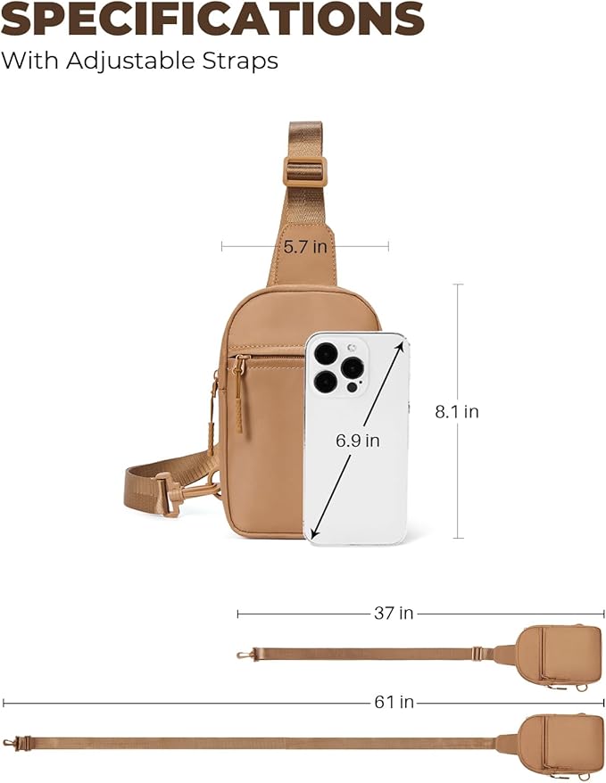 CHOLISS Small Sling Bag for Women and Men, Crossbody Bags Trendy Fanny Packs Chest Bag with Extended Strap