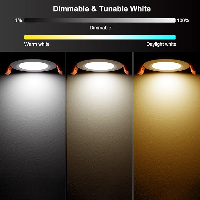 Smart 2 Inch LED Recessed Lighting RGB WiFi Downlight, 5W Compatible with Alexa and Google Home, Dimmable RGB & CCT 2700-6500K Color Changing, 120V Ceiling Light with LED Driver (4 Pack)