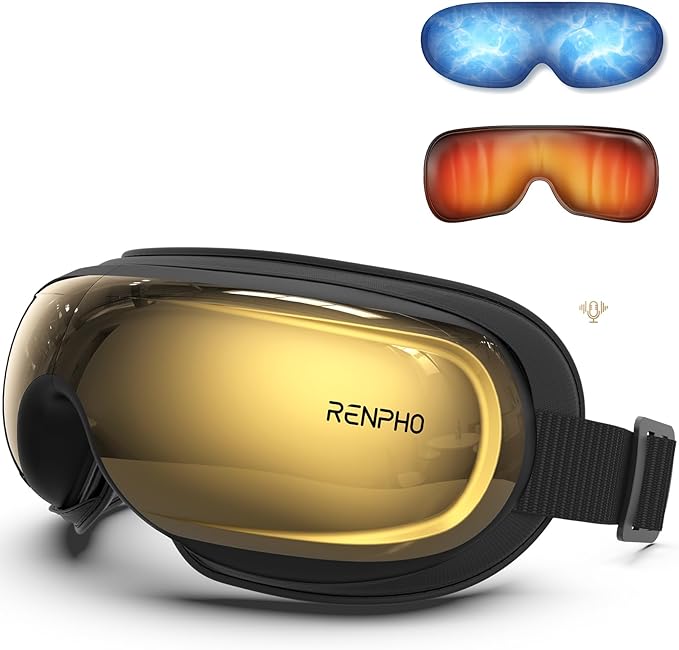 RENPHO Eye Massager with Heat and Cooling Voice Control, Mothers Day Gifts for Women Mom Her, FSA Eligible HSA, Massaging Eye Mask for Migraine Headache Dry Eyes and Stress Relief - Eyeris