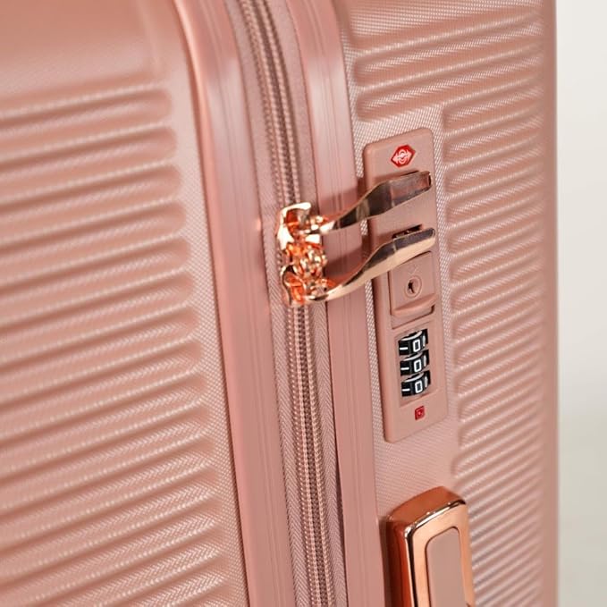 Lispin 4-piece hard luggage, 360 ° dual rotating four-wheel, password lock,portable lightweight universal wheel luggage (4-piece hard + ABS)