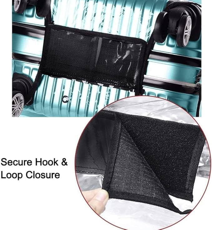 Suitcase Covers for Luggage – TSA Approved Clear PVC Luggage Protector Cover, Thick Transparent Waterproof Sleeve with Large Hook and Loop Closure, Fits 26" Wheeled Suitcases