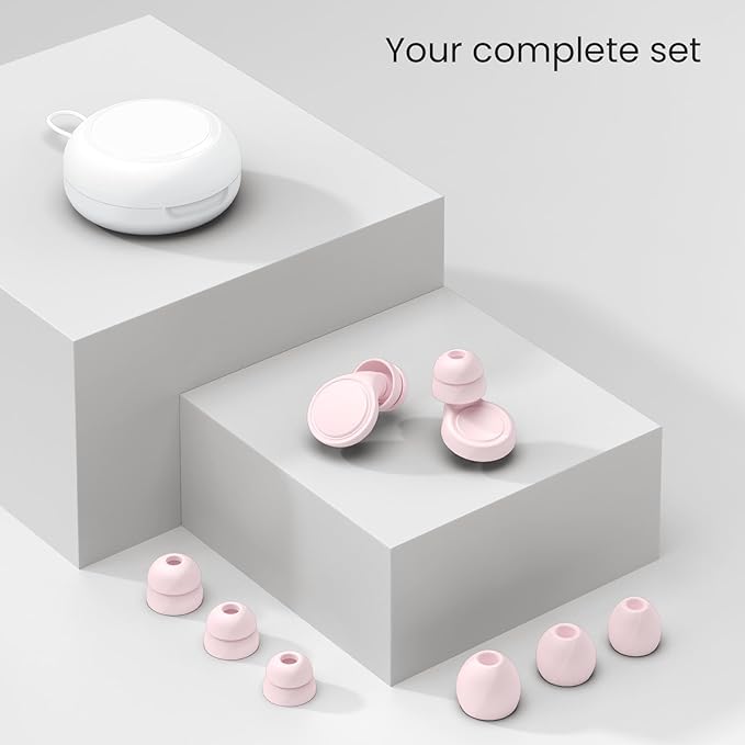Ear Plugs for Sleeping Noise Cancelling, Soft Silicone Ear Plugs Hearing Protection 30dB, Reusable Earplugs for Concert, Festival, Sleep and Noise Sensitivity - Pink