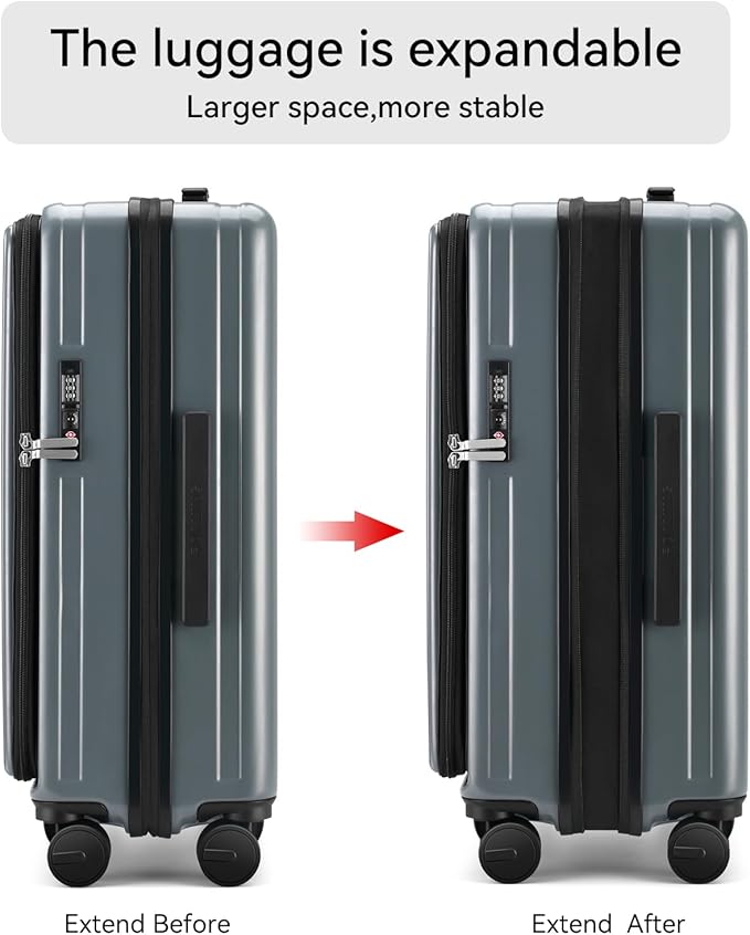 ROAMING Luggage Sets Hard shell Suitcase Top Opening Expandable with Spinner Wheels,Sturdy Large Suitcase Tsa Lock 20 Inch Carry on 28 Inch Checked Luggage,2-Piece Set (20/28) for Unisex Livid green
