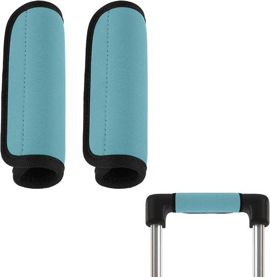 2 Pack Luggage Handle Wraps for Suitcase Bright Color Luggage Handle Covers Suitcase Tags identifiers Travel Accessories for Airplane/Flying (Sky Blue)