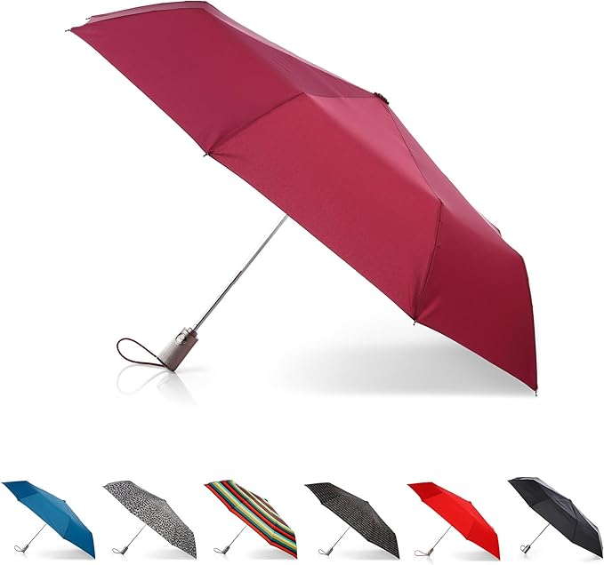 totes Titan Portable Travel Umbrella – Windproof, Waterproof, Strong, Compact Umbrella – Perfect for the Car, Backpack, and On-the-Go
