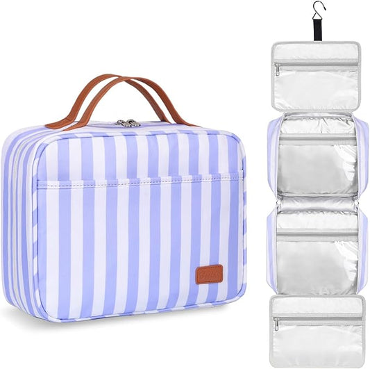Bosidu Hanging Travel Toiletry Bag,Large Capacity Cosmetic Travel Toiletry Organizer for Women with 4 Compartments & 1 Sturdy Hook,Perfect for Travel/Daily Use/Christmas