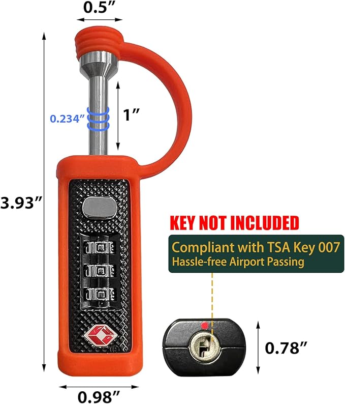LAFENLIN Gun Case Locks 2 Pack, TSA Approved Case Lock for Gun Case, Handgun Case Padlock for Gun Safe, Air Travel Padlock Hard Pistol Case Lock for Rifles & Shotguns, 3 Digits Heavy Duty TSA Locks