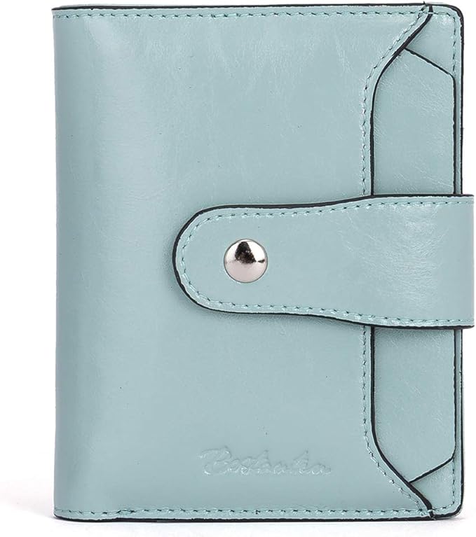 BOSTANTEN Women Leather Wallet RFID Blocking Small Bifold Zipper Pocket Wallet Card Case Purse with ID Window