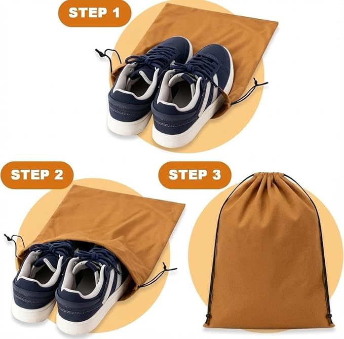 4 Pcs Shoe Travel Bags for Packing, 13.8" x 12.6" Perfect Shoe Bag for Men and Women for Travel