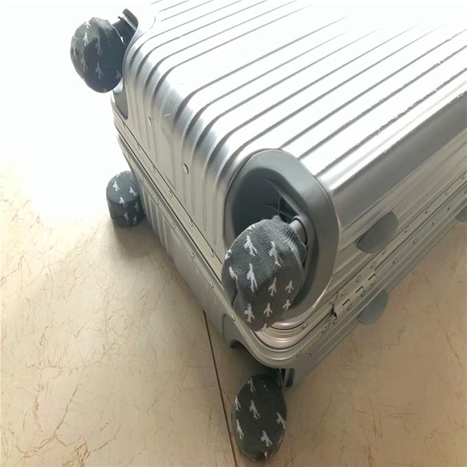 8 Pack Luggage Wheel Cover Socks Full Wrap Fabric Protector Universal Sleeve Case for Suitcase Prevents Floor Bed Dirt When Storing Travel Spinner Carry-on Bag