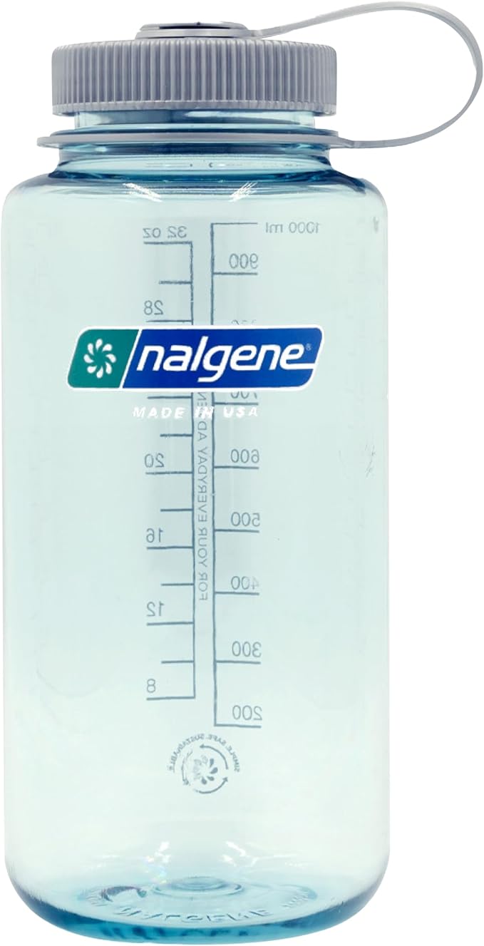 Nalgene 32 oz Wide Mouth Water Bottle | BPA-Free, Durable & Leak Proof, Lightweight Bottle for Hiking & Gym, Work & Travel