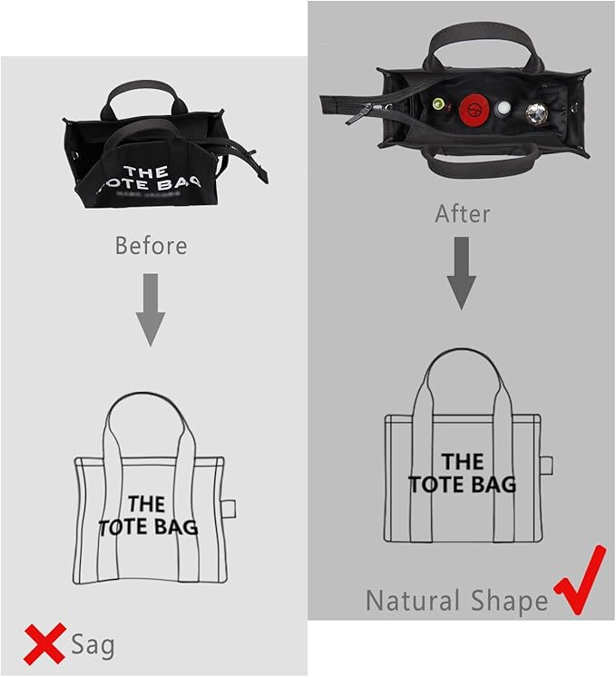 ZTUJO Purse Organizer Insert For Handbags, Silk Purse Organizer with Zipper, Silky Smooth, Bag Organizer For Speedy Neverfull Tote,onthego,Artsy, 6 Sizes(Small, Silky Black)