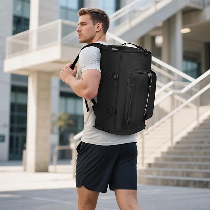 MIYCOO Gym Bag for Men Women with Shoes Compartment - Duffle Bag, Travel Backpack, Sports Backpack, Weekender Overnight Bag with Wet Pocket - Black