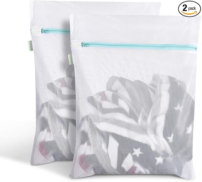 OTraki Mesh Washing Bags for Laundry 16x20 Inch Medium Mesh Bag Laundry Washer Delicates Lingerie Wash Machine Net Zipper Bag Heavy Duty Home Dorm Hotel Don't Drying, Melting 140-176℉, White