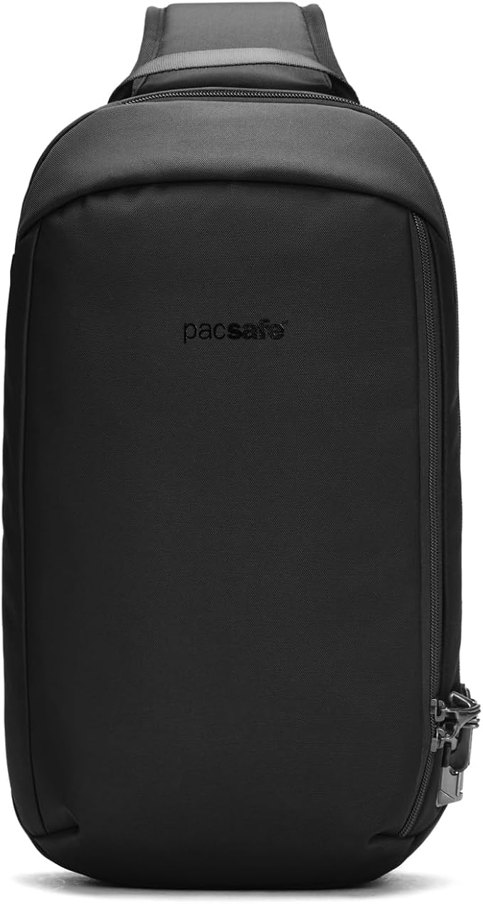 Pacsafe Vibe 325 10 Liter Anti Theft Sling Bag/Crossbody-Fits 13 inch Laptop Casual Daypack, Black, One Size