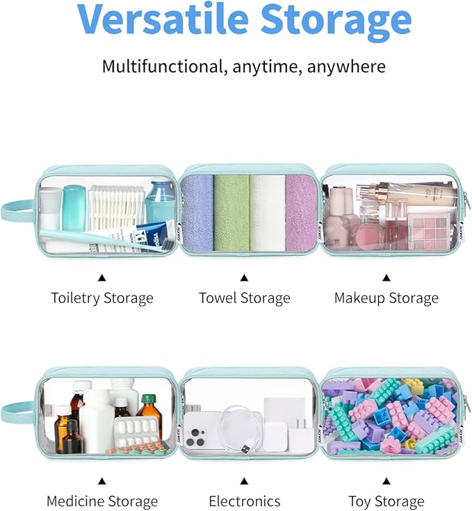 Narwey Travel Toiletry Bag for Women Traveling Dopp Kit Men Travel Bag for Toiletries Cosmetic Bag Makeup Bag Medicine Bag for Traveling