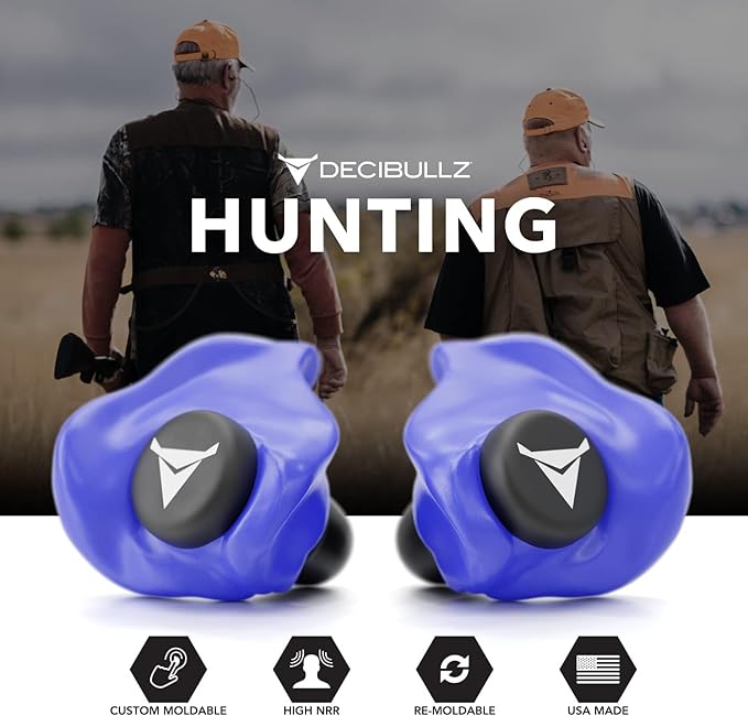 Decibullz - Custom Molded Earplugs, 31dB Highest NRR, Comfortable Hearing Protection for Shooting, Travel, Work and Concerts