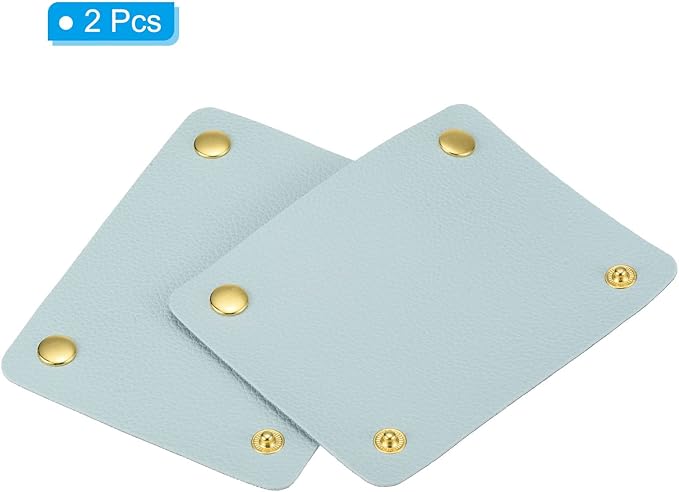 PATIKIL Luggage Handle Wrap, 2 Pack PU Handbag Grip Cover Protector Identifier with Clasp for Suitcase Grocery Shopping Bag, Light Blue