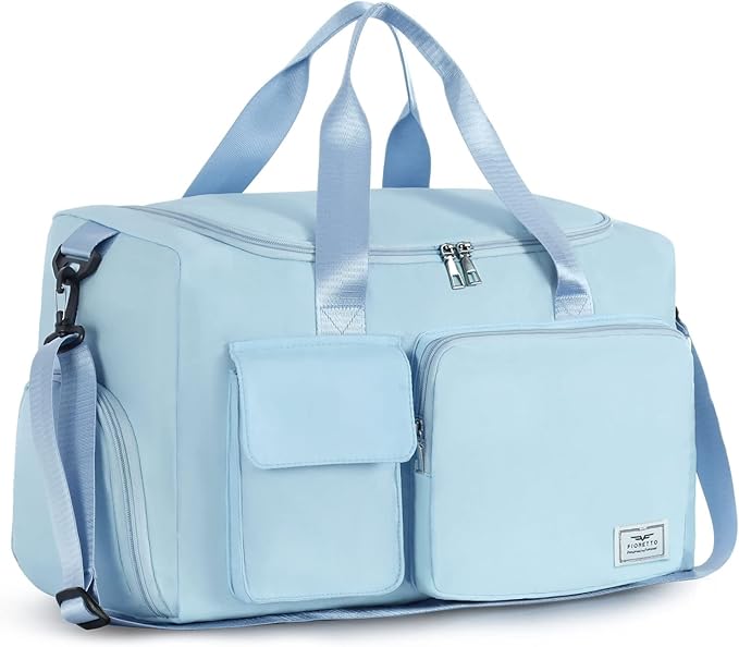 FIORETTO Women's Gym Duffle Bag with Shoes Compartment, 30L Capacity, Ideal for Travel, Gym, Sports, Duffel, Weekender