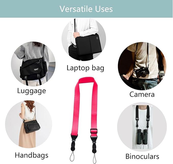 3 Pack Adjustable Shoulder Strap:Comfortable for iPad Strap Nylon Neck Lanyard for iPad/Samsung Tablet Case,Camera Binocular Crossbody Laptop Luggage Bag(Pink)