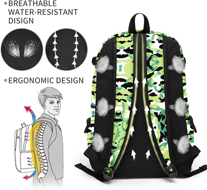 rickyh style School Backpack Travel Bag for Men & Women Lightweight College Back Pack with Laptop Compartmen