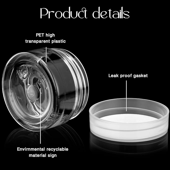 Patelai 4 Pieces Round Wide-mouth Leak Proof Plastic Container Jars with Lids for Travel Storage Makeup Beauty Products Face Creams Oils Salves Ointments DIY Making(1 Ounce,Clear)