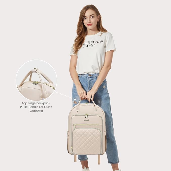 LOVEVOOK Laptop Backpack for Women, Water Resistant Travel Work Backpacks Purse Stylish College Business Teacher Nurse Computer Bag with USB Charging Port, Fits 17" Laptop