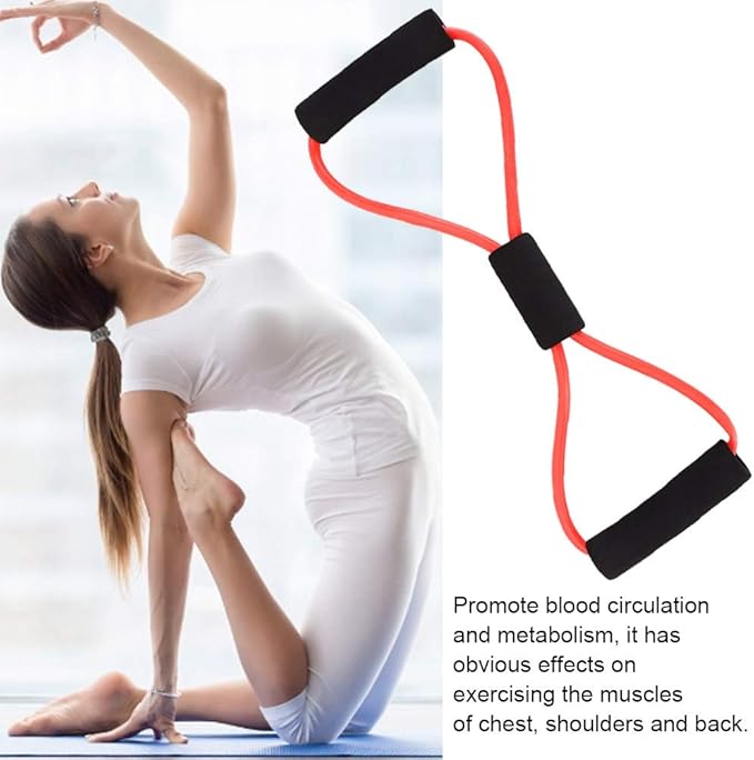 ZJchao 8 Shaped Resistance Bands, Elastic Fitness Pulling Rope Chest Expander Yoga Rubber Tension Band for Abdomen Waist Arm Leg Stretching Fitness Training