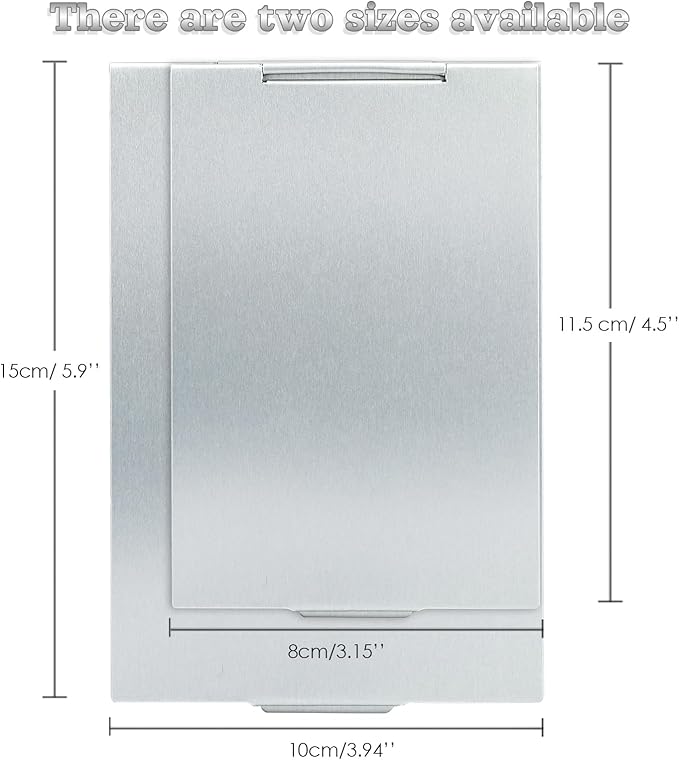 G2PLUS Portable Folding Vanity Mirror, Ultra-Slim Aluminum Shell Travel Mirror, 4x6 Inch Small Mirror for Travel, Bathroom, Makeup, Beauty, Grooming