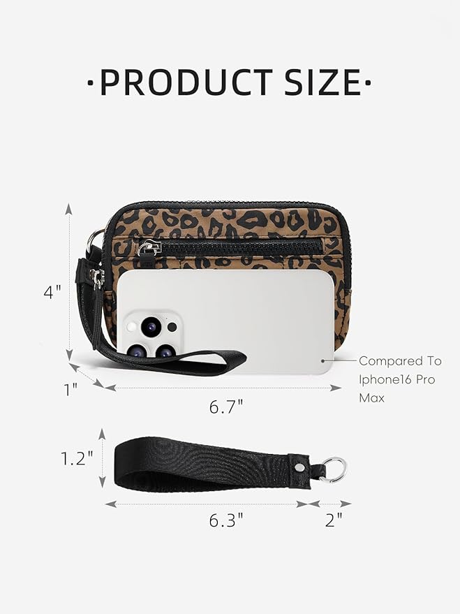 WESTBRONCO Wristlet Wallets for Women – RFID Blocking Quilted Nylon Phone Wallet, Card Holder Purse for Travel & Everyday Use